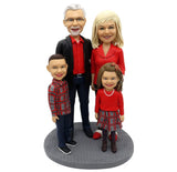 Customized family portrait bobblehead